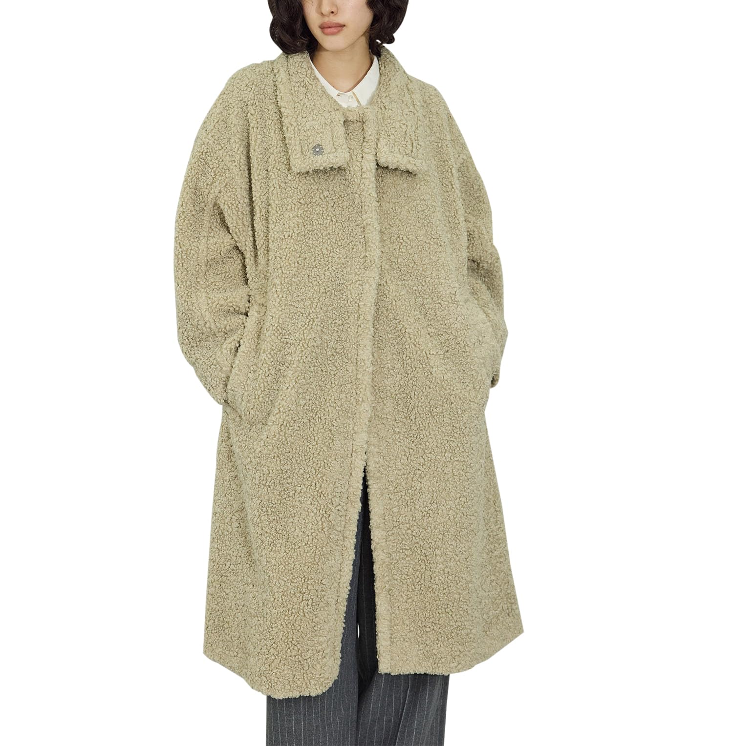 Amazon | アダムエロペ 【WEB限定】スタンドカラーボアコート